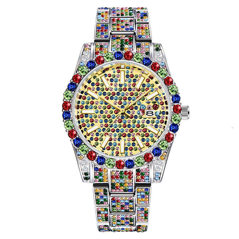 Hip-Hop Water Ghost Diamond-Studded Starry Sky Calendar Quartz Watch