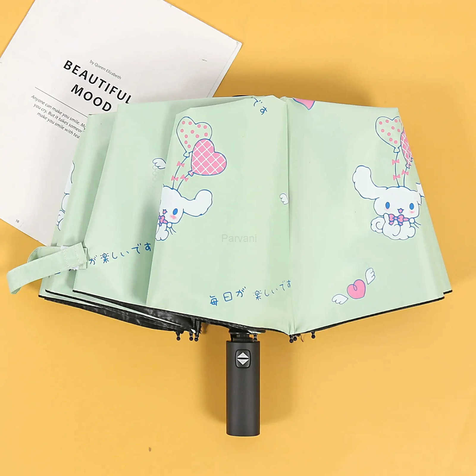 Sanrio Sanrio Kawaii Cinnamoroll Fully Automatic Umbrella Anime Cartoon Fashionable Exquisite Creative Sunny or Rainy Dualuse Umbrella L251029
