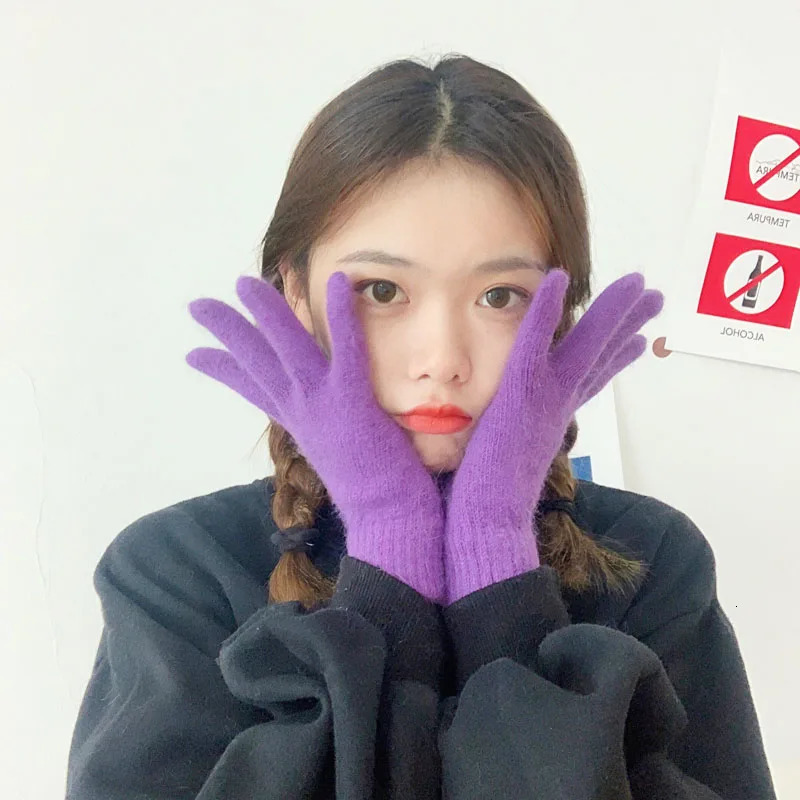 Cute Rabbit knitting Gloves Female Winter Mittens Factory Outlet Fur Gloves womens winter gloves Women Girls Mittens 251029