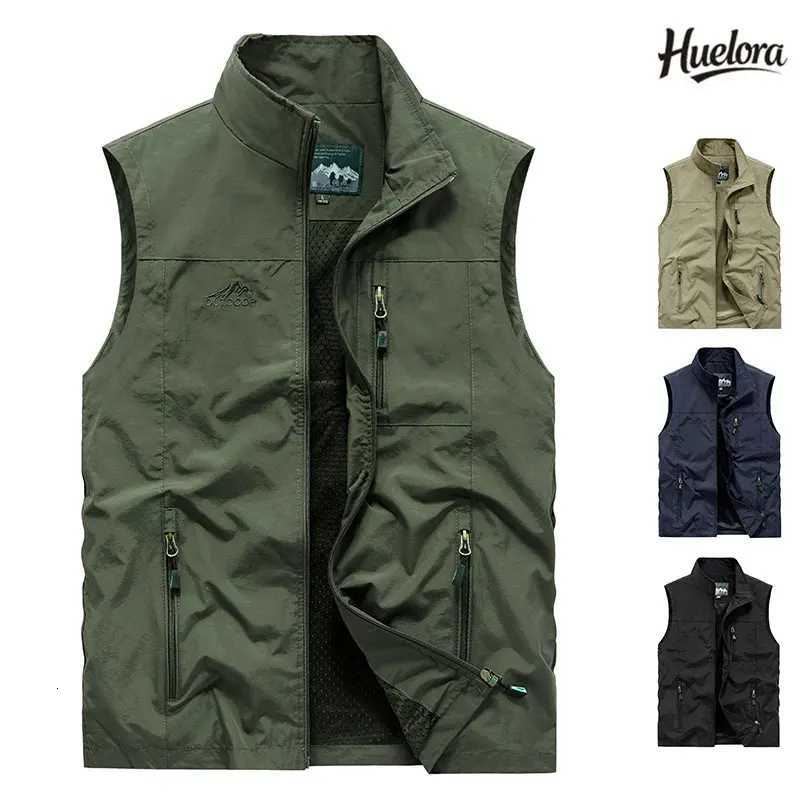 Male Hiking Vest Autumn Outdoor Solid Work Fishing Sports Vest Spring Lightweight MultiPocket Hunting Casual Sleeveless Jacket W251029