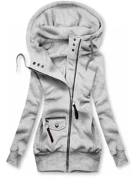 Women Oversize Hoodies Sweatshirts Pullovers Hoodie Female Patchwork Sweatshirt Autumn Warm Hoody Zipper UP Tops 251016