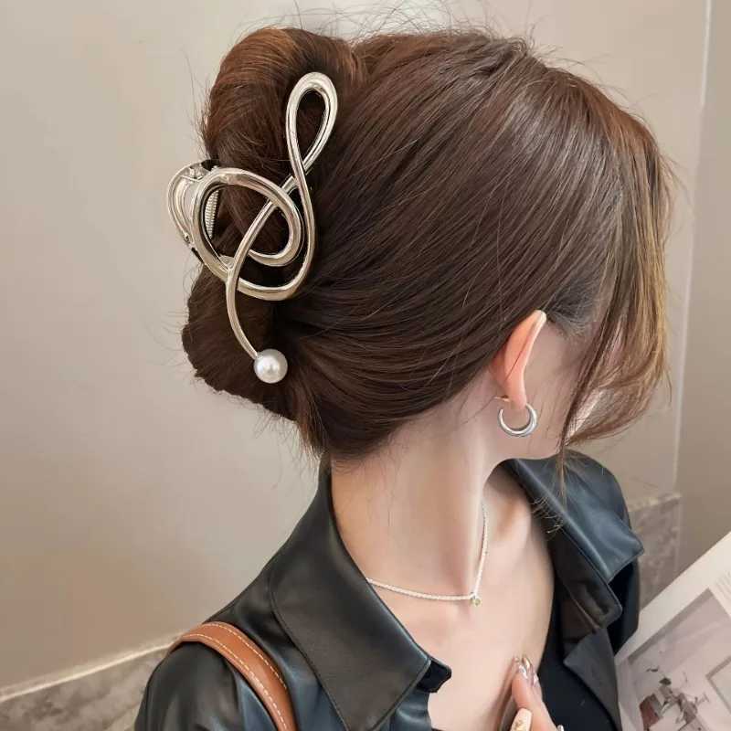 1pc Fashion Musical Note Design Claw Clip for Women Elegant Metal Shark Clip NonSlip Ponytail Bun Holder Hair Accessories GiftW251028