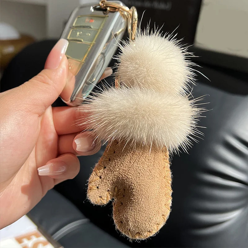 Fashion Fur Plush Mini Glove Pendant Jewelry Bag Decoration Small Gloves Keychain Hanging Charm Accessories 251029