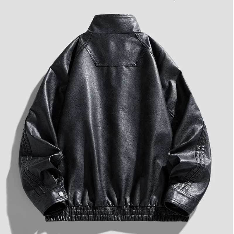 Men Fashion Retro Lapel Windproof Coat New Simplicity Loose Solid Leather Jacket Autumn Winter Casual Comfort Versatile Tops MenT251029