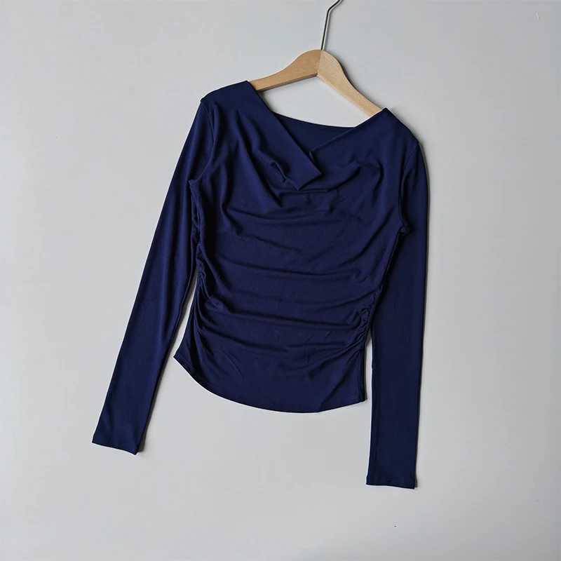 Sexy Draped Neckline Sport Top Gym Breathable Outwear Yoga Shirts Women Long Sleeve Fitness Tops Running Clothing Slim Fit ClothXJ251029