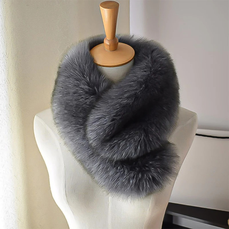 Soft Fluffy Faux Fur Scarf for Women Winter Thick Keep Warm Plush Collar Neck Warmer Ladies Elegant Neckerchief 251021