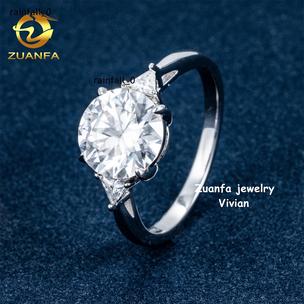 Fine Jewelry Luxury VVS Moissanite Diamond Pass Diamond Tester Buss Down Sterling Silver 925 Women Moissanite Wedding Rings