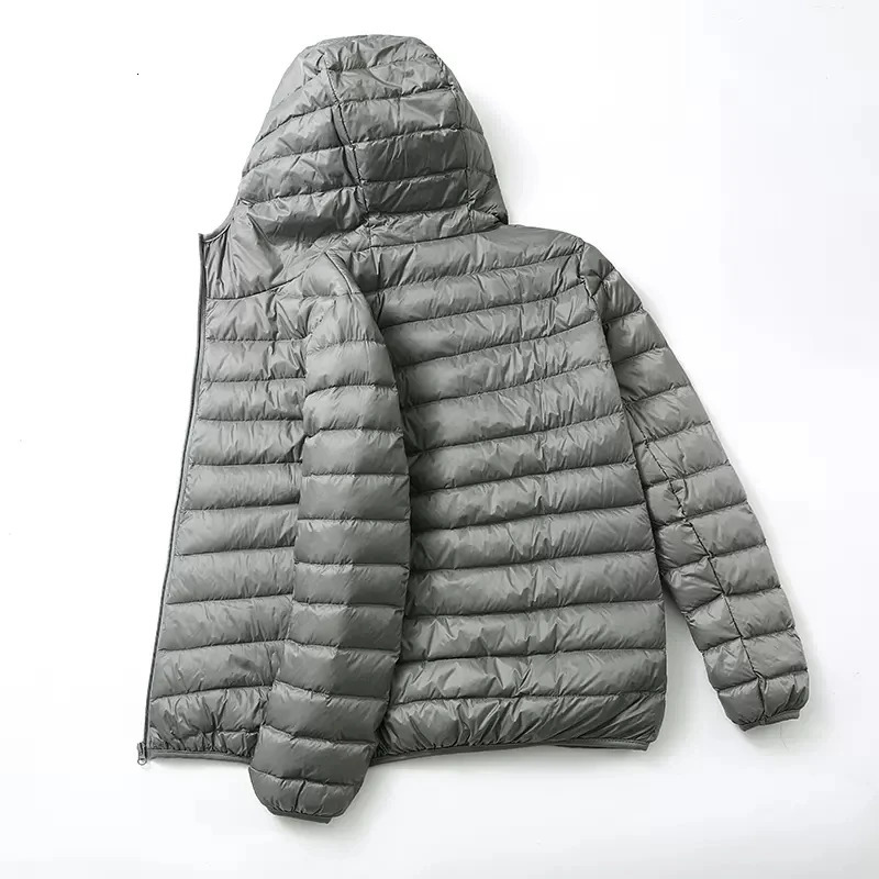 Autumn and Winter Fashion Ultra Light Duck Down Hooded Down Jacket Mens White Duck Down Feather Warm Coat Mens Street Clothing 251028