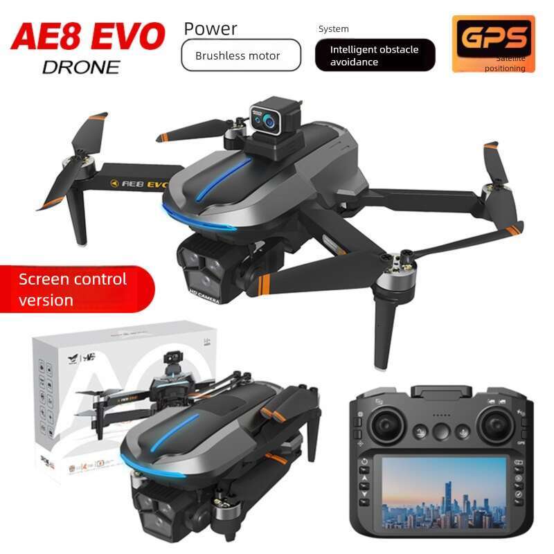 AE EVO Brushless Drone HD Aerial Photography GPS Return Folding Intelligent Obstacle Avoidance Screen Display Remote Control Airplane