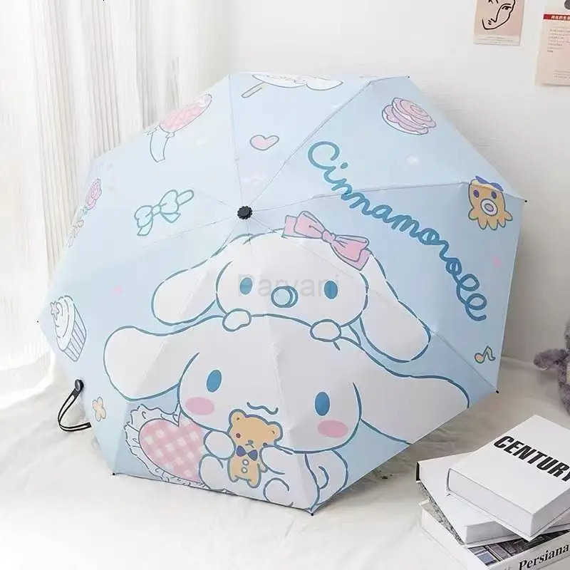 Sanrio Sanrio Cinnamoroll Umbrella Sunscreen UV Protection SunnyAndRainy Dualuse Folding Automatic Black Coating Bumper Cloth umbrella L251029