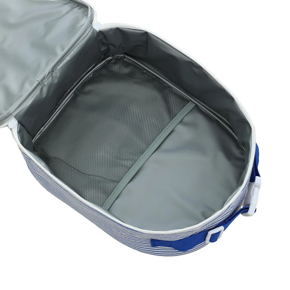 Striped Lunch Bag For Seersucker Insulated With Portable Handle School Lunch Box Travel Picnic Beach Outdoor Camping 251029