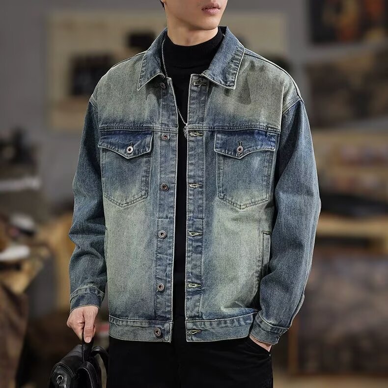 Men's Denim Jacket Spring Autumn New Loose Designer Jacket Workwear Jacket American Style Ins Trendy Brand Cool Casual Top