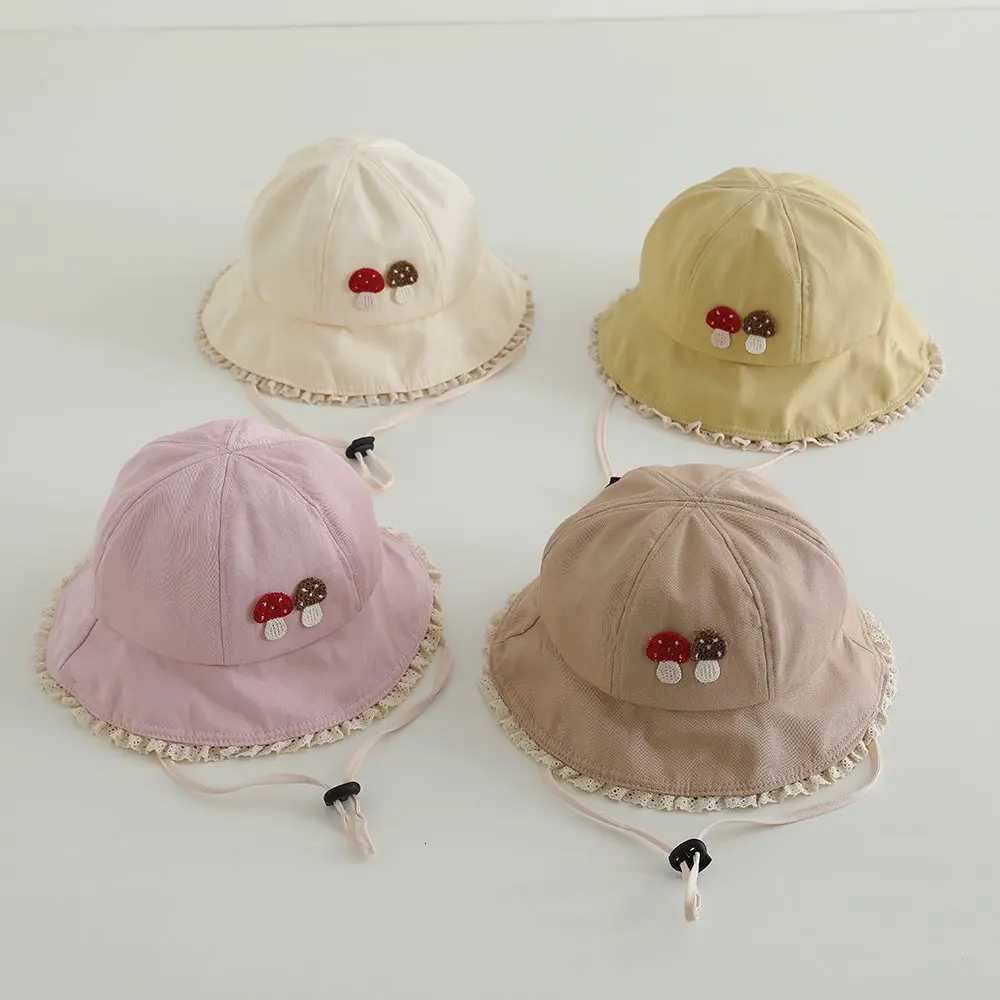 Panama Autumn Baby Bucket Hat For Girls Small Mushroom Cotton Toddler Sun Cap Children Beach Sun Hat251028