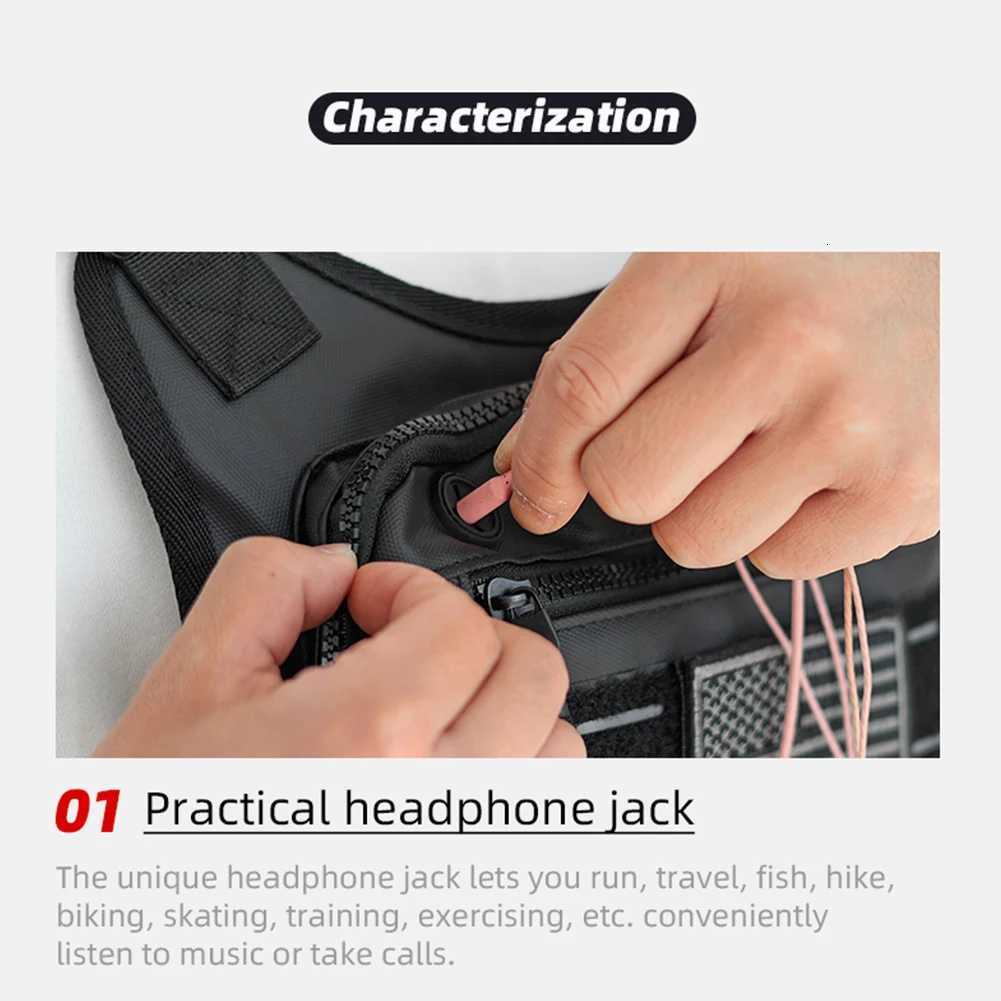 Sports Chest Bag Lightweight Front Chest Pack Running Vest Bag Hip Hop Unisex Streetwear Bag Waist Pack With Extra Storage W251029