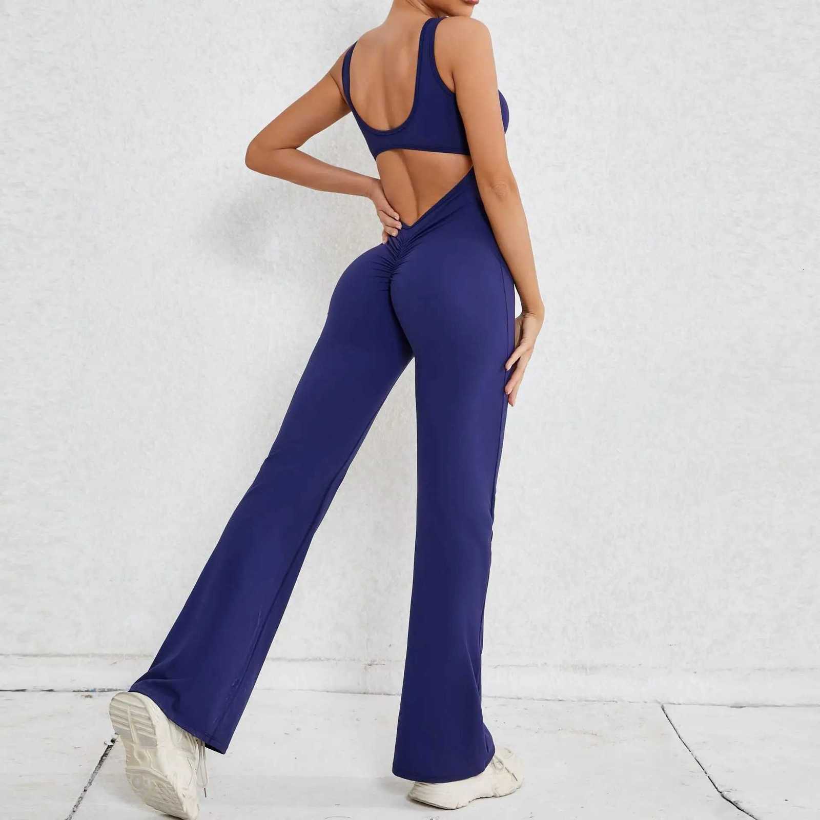 Sexy Back V Yoga Jumpsuit Women Sports Jumpsuit Fitness Rompers Training Yoga Suit Sportswear Stretch Workout BodysuitsXJ251029