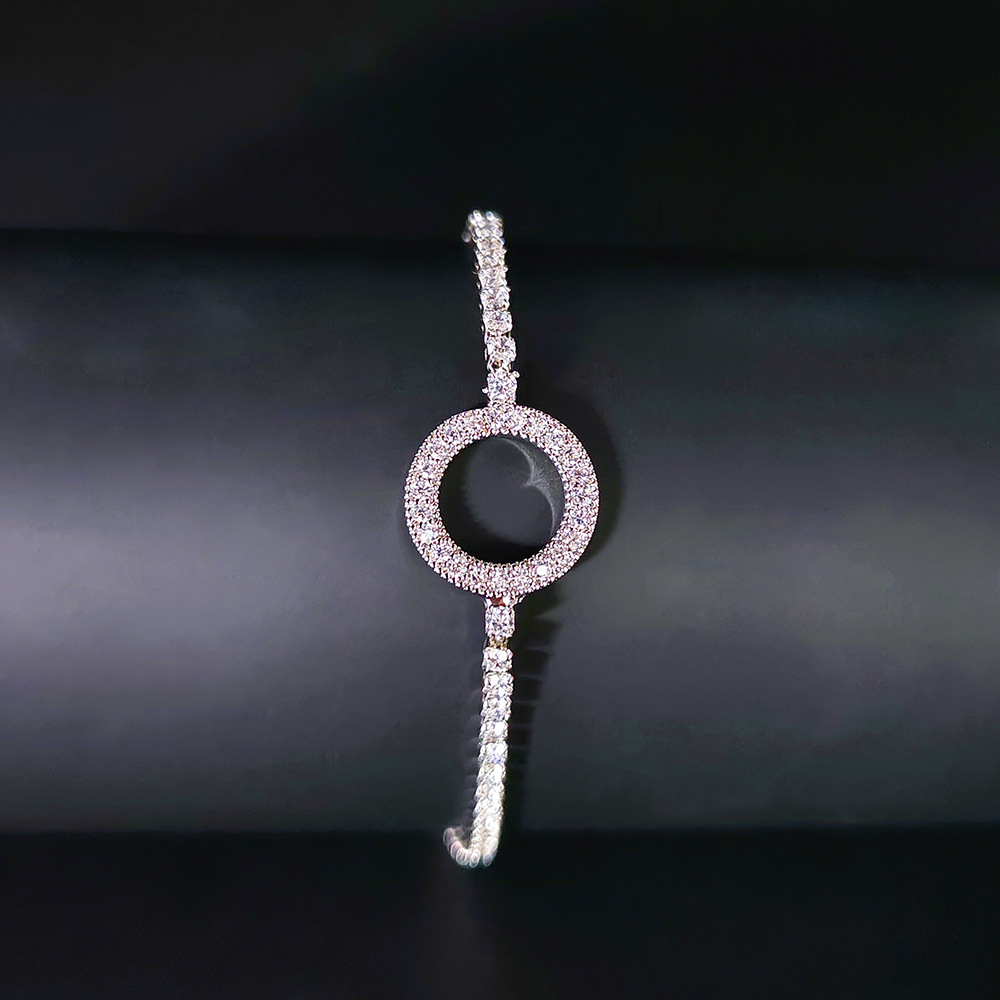 Moon Geometric Companion Fashion Simple Design Full Dia Niche New Trendy Round Bracelet for Women
