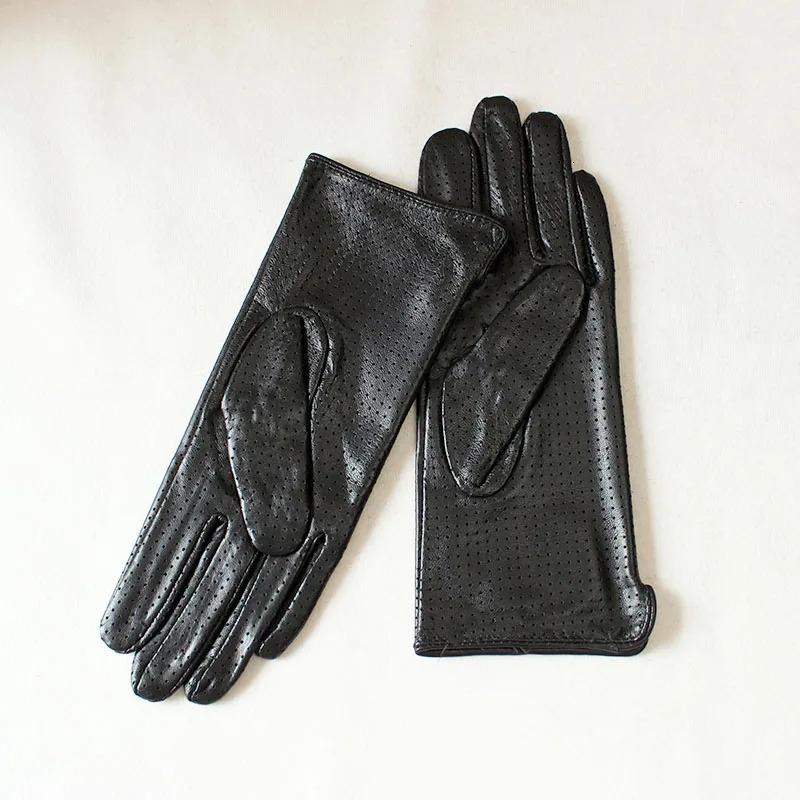 Summer Driving Womens Sheepskin Leather Gloves With Thin Silk Lining Sun Protection and Anti Slip Motorcycle Riding 251013