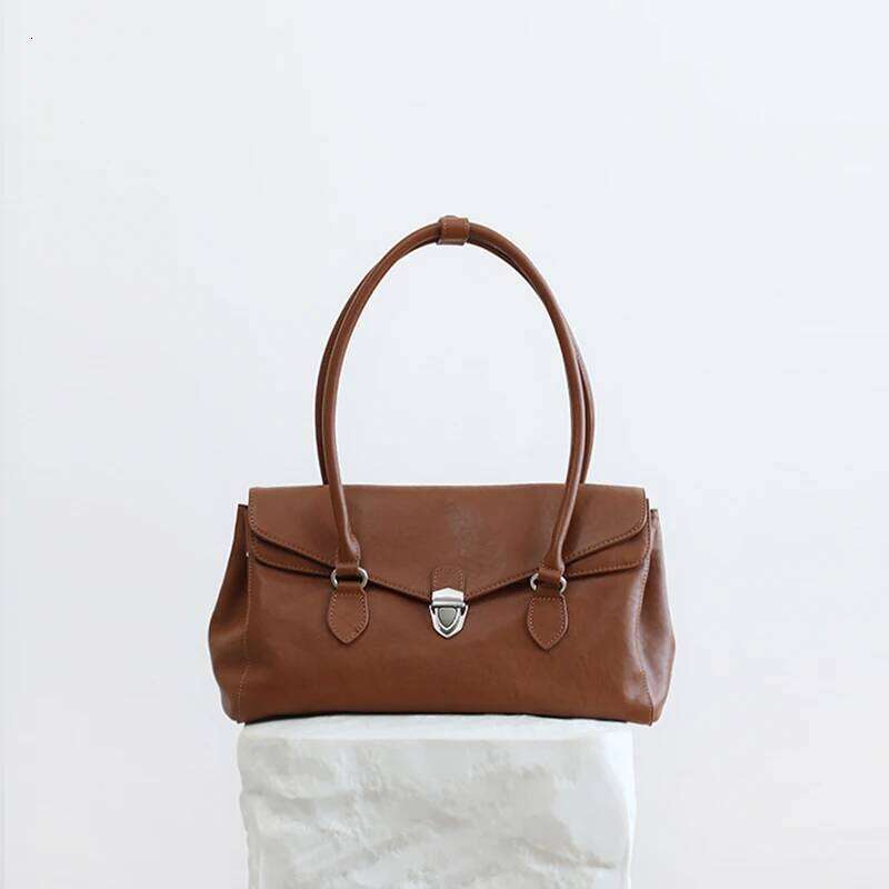 Genuine Vintage Armpit New Niche Design Large Capacity Cowhide Leather Texture Fashionable Ladies Hand Tote Bag Suotong1029
