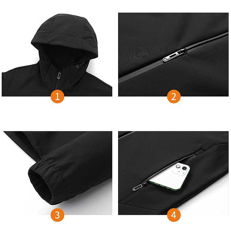 LNGXO Fleece Softshell Jacket Men Waterproof Windproof Warm Windbreaker Hiking Camping Climbing Raincoat Winter Jackets For Men J251029