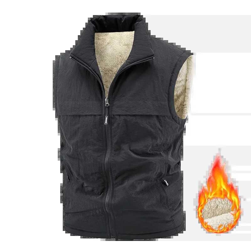 Fashion Large Size 5XL Mens MultiPocket Clothing Winter Vest Jackets Sleeveless Coat Male Warm Waistcoat Fleece Vest Men W251029
