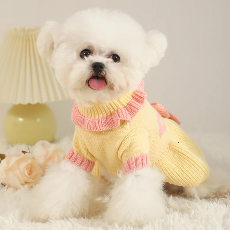 HOOPET Dogs Sweater for Small Dog Winter Warm Cats Princess Dress Knitted Clothing Puppy Kitten Chihuahua Yorkie Pet Supplies 251029