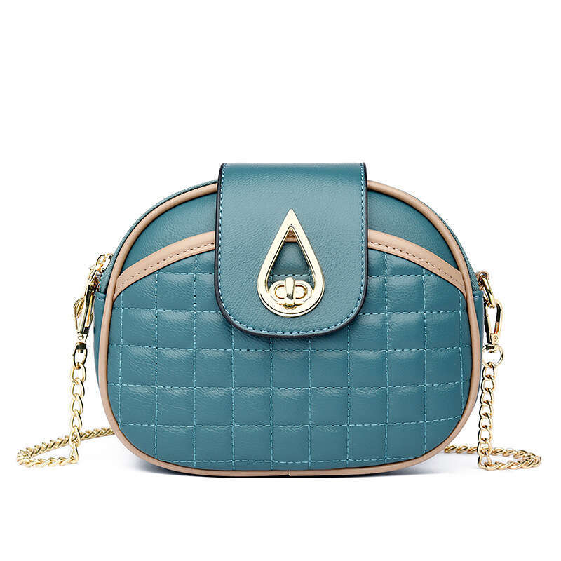 2025 New PicksHigh Quality Chain Small Round Versatile Shoulder Crossbody Plaid Texture Women's Bag shoulder bag