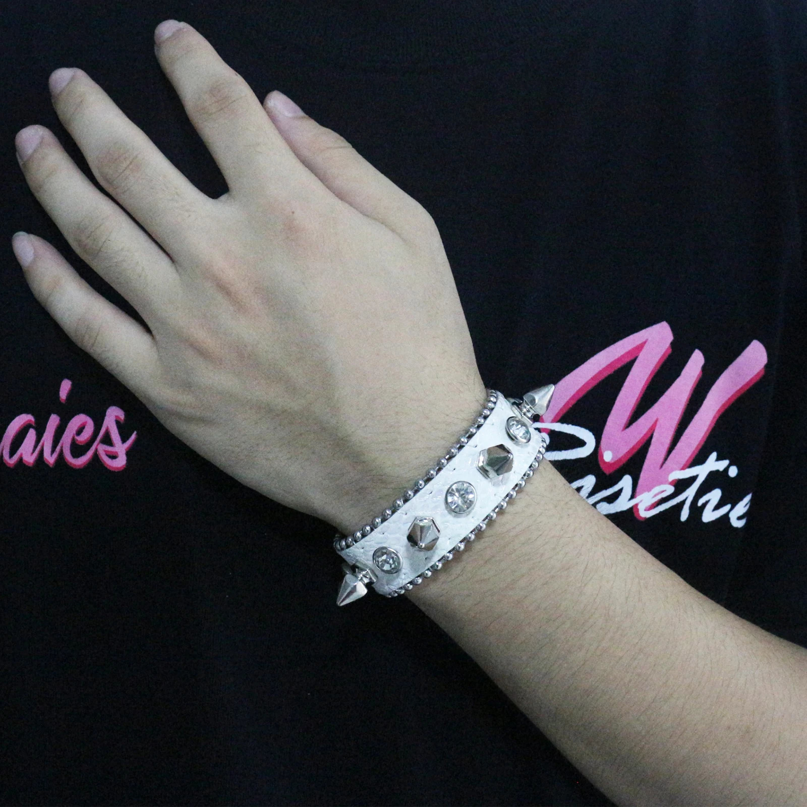 Top Quality Womens Rhinestone Bracelet Mens Western Denim Shiny Hip Hop Punk Rock Y2K Style Bracelet PU Leather 251028