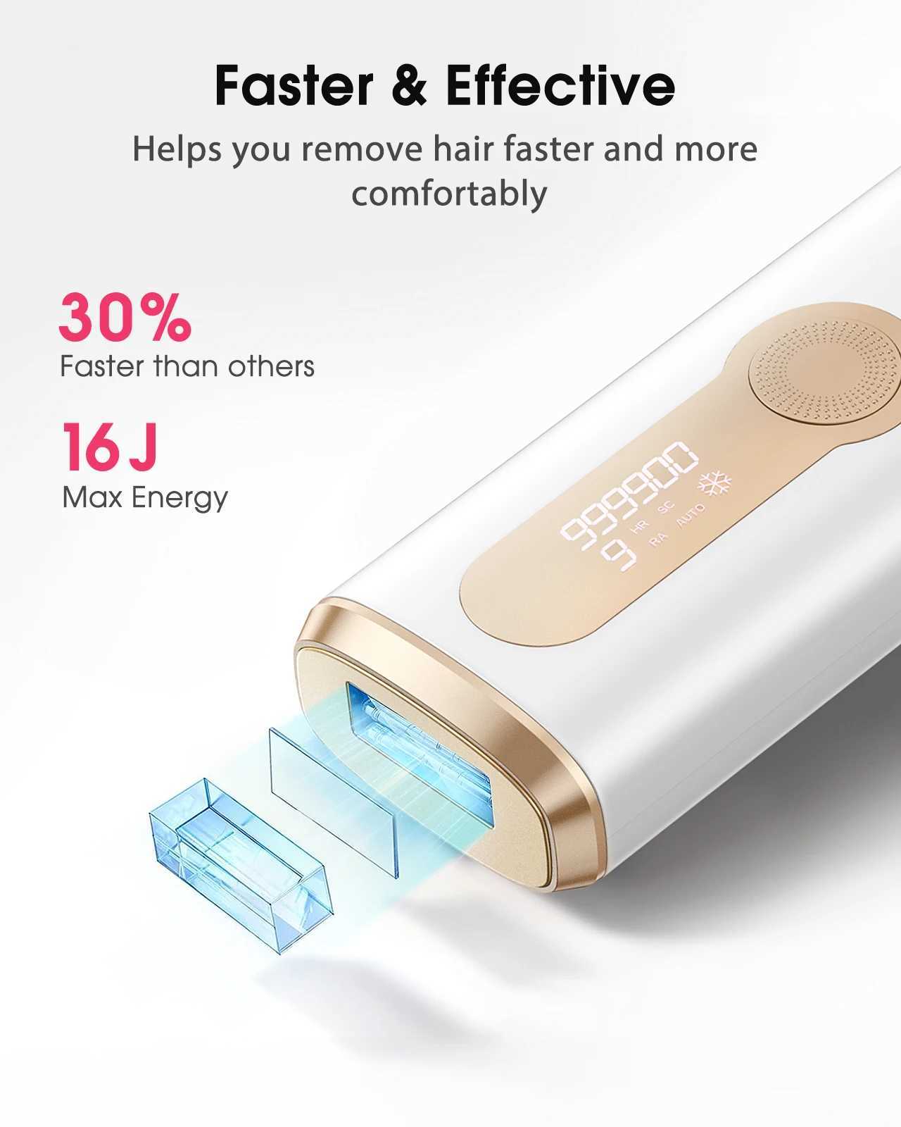 IPL Hair Laser Removal with Cooling Function 999900 Flashes Pulsed Light Epilator 3 in 1 HRSCRA for ArmpitsBodyMenWomen J251117