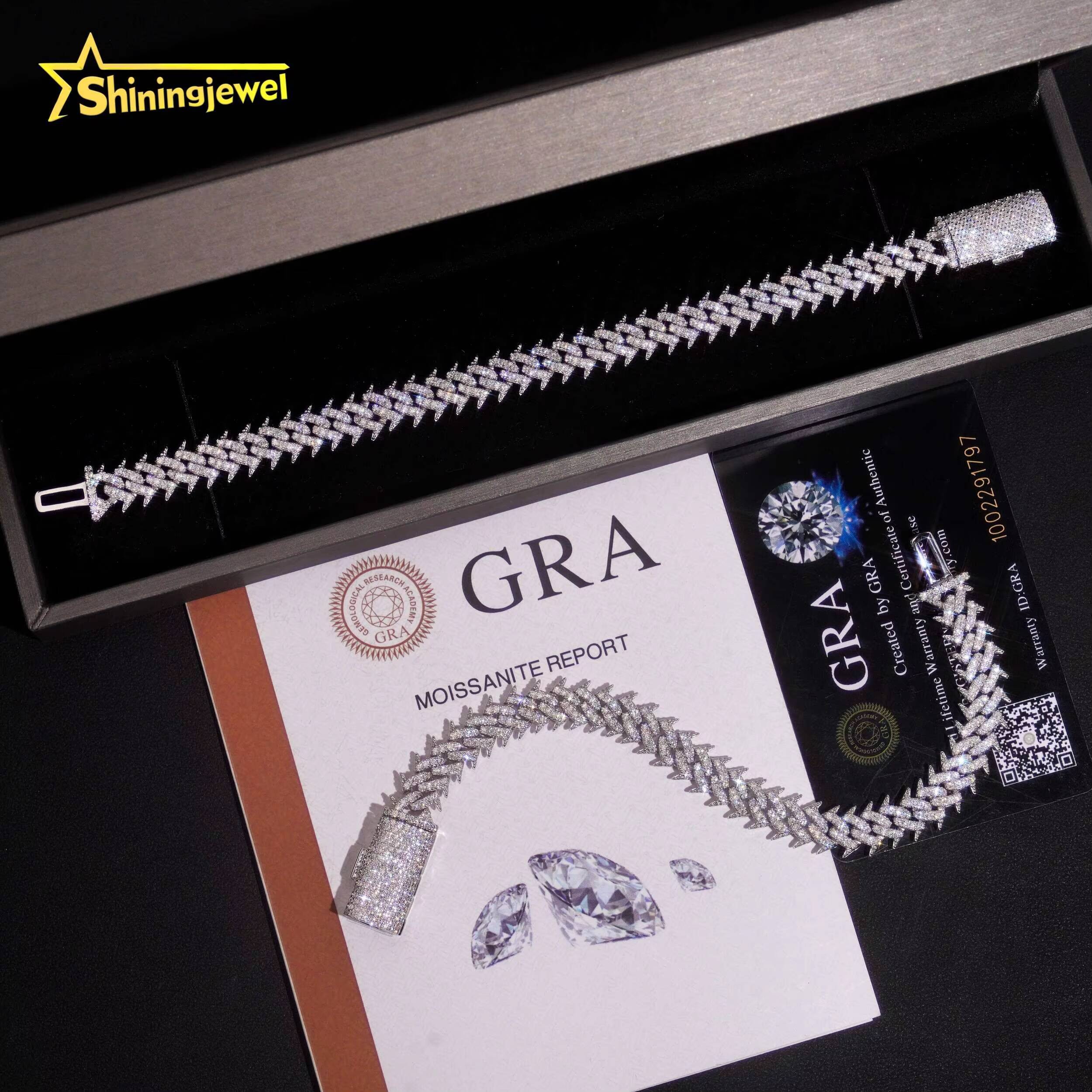 Stackable Silver 10mm Thin Moissanite Cuban Link Bracelet Set Hip Hop 925 Silver Minimalist Jewelry for Layering