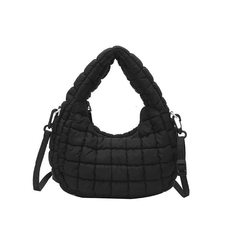 Pleated cloud bag wens autumn and winter new down cott handbag casual versatile bubble shoder messenger bag1 D251029