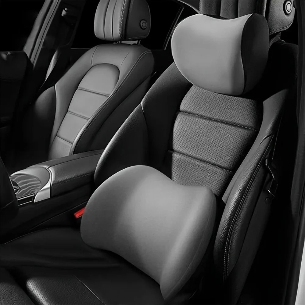Car Neck Pillow Protector Memory Foam Auto Seat Headrest Pillow Soft Waist Cushion Car Neck Cushion Backrest Lumbar Support 251029