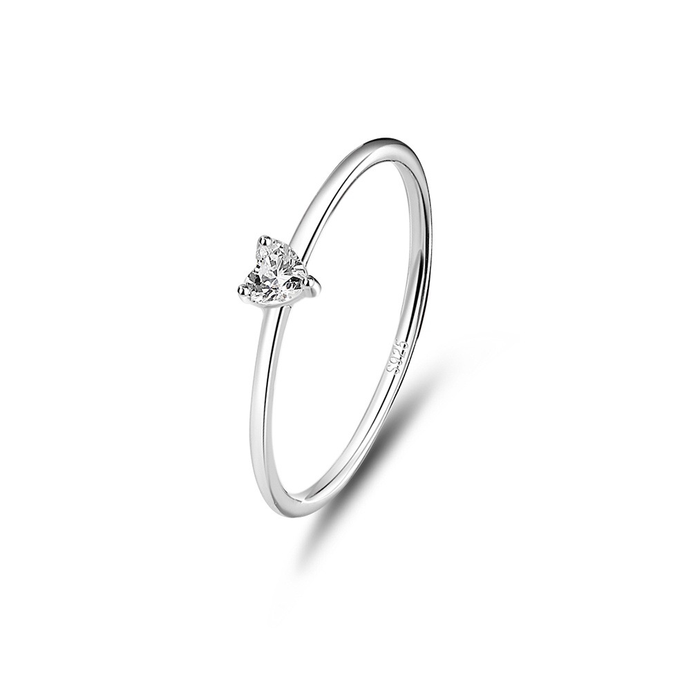 Taiyang S925 Sterling Silver Ring Set Hypoallergenic Simple Single Stacking Zircon Ring for Women Premium Wedding Fine Jewelry Wholesale