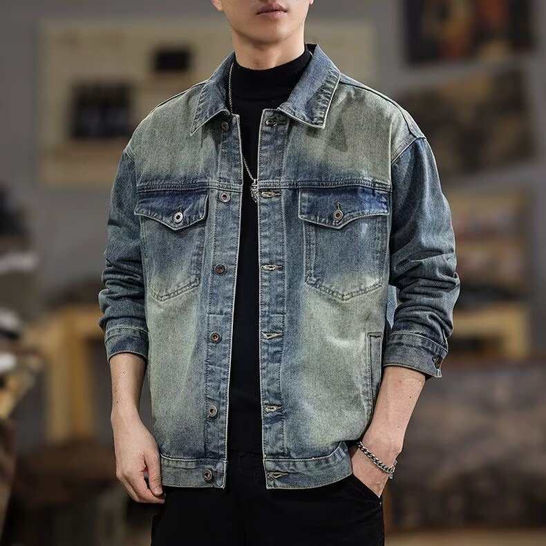 Men's Denim Jacket Spring Autumn New Loose Designer Jacket Workwear Jacket American Style Ins Trendy Brand Cool Casual Top