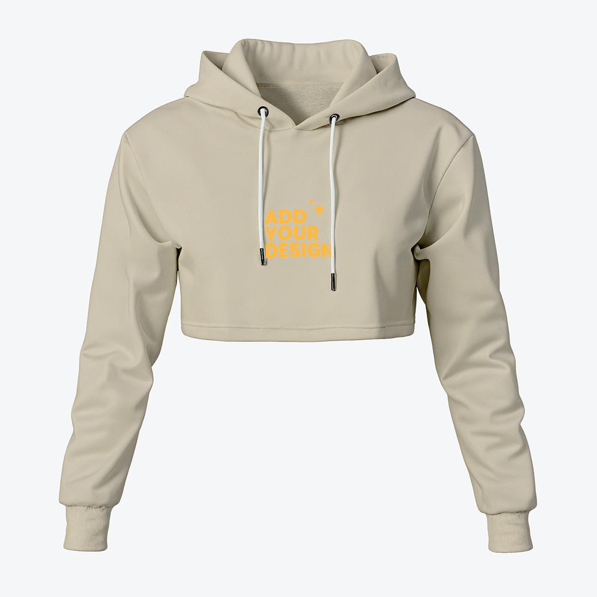 Women's Cropped Hoodie | DTF All-Over Print | Front Back Sleeve Design | 100% Polyester Fleece | Regular Fit Casual Pullover