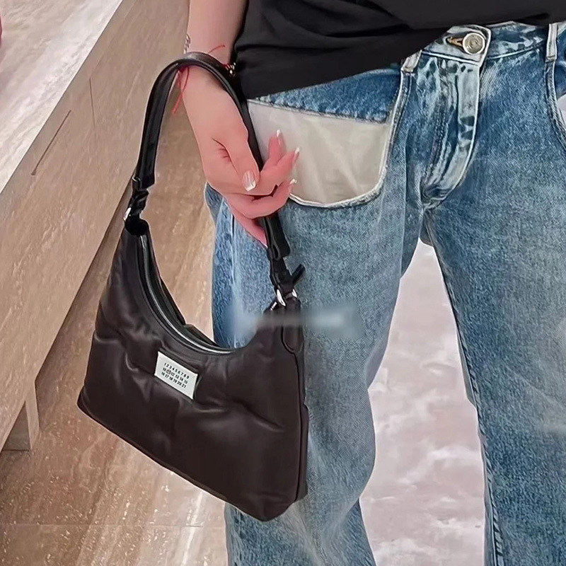 2025 new Hobo soft single-shoulder small square bag armpit bag MM crossbody small bag simple and versatile cloud bag