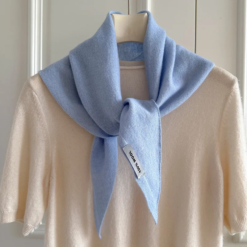 Knitted Scarf Women 100 Wool Winter Warm Scarves Bright Solid Color n Thickened Shawl Soft Cashmere Neck 251013
