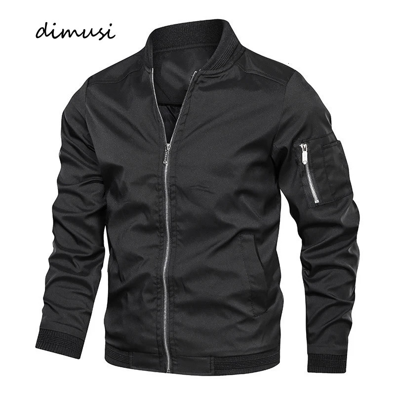 Spring Autumn Mens Bomber Jacket Casual Lightweight Jacket For Men Sports Windbreaker Zip Up Coat with Pockets Clothing 251029