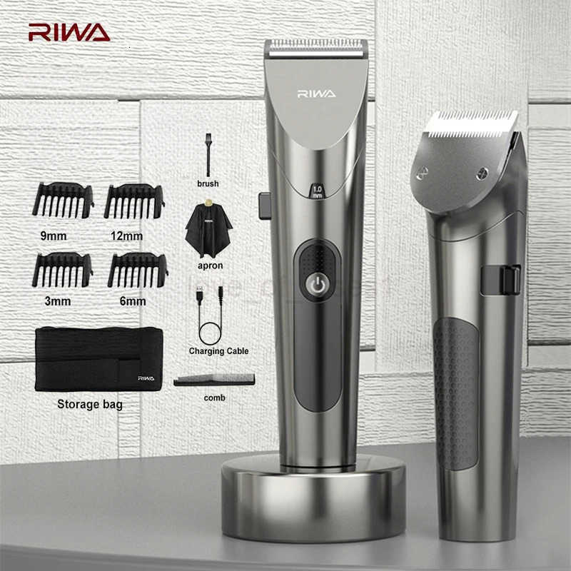 RIWA Electric Hair Clipper Washable Rechargeable Variable Speed Professional Barber Trimmer With Carbon Steel Cutter Head Z251029