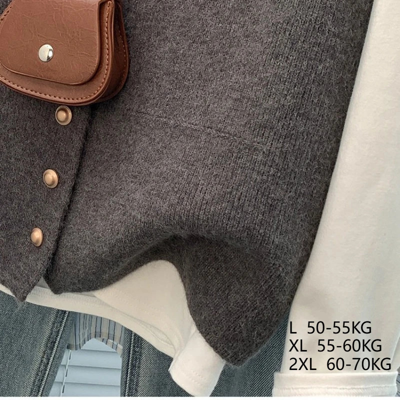 Womens Soft Knitted Vest Women Casual Button deep VNeck Sleeveless Fall Cardigan stylish Simple Tank Tops Loose Knitwear Coats 251029