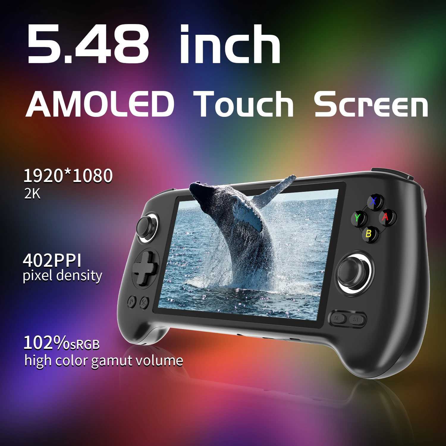 ANBERNIC RG556 Retro Handheld Games Console 548 AMOLED Sn WIFI Android Video Games Player ports AI Assistant Streaming C251029