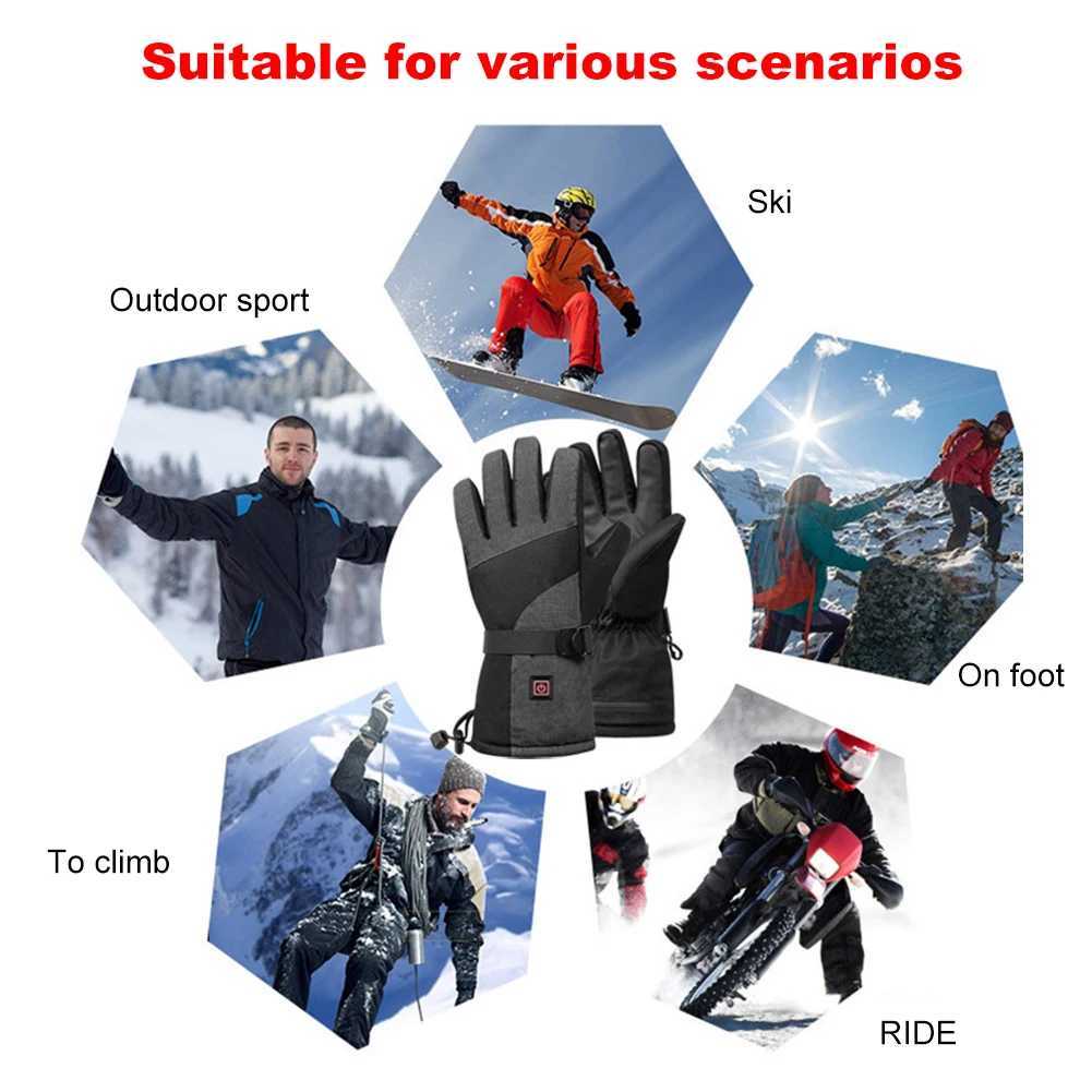 Unisex Winter Heating Gloves 3 Speed Temperature Outdoor Cycling Gloves Touchscreen NonSlip Waterproof Windproof for Women Men J251029
