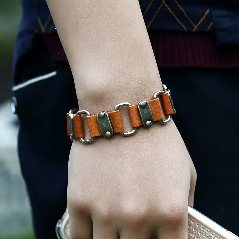 Punk Trend Leather Bracelets for Men and Women Retro Rock Creative Street Party A PU Rivet Bracelet Jewelry Accessories 251028