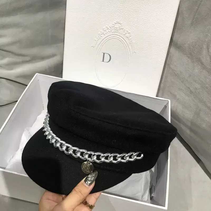 Beret Women Fashion Chain Designer Newsboy Cap Women Sun Hat Military Cap Visor Outdoor Unisex Sombreros De Mujer