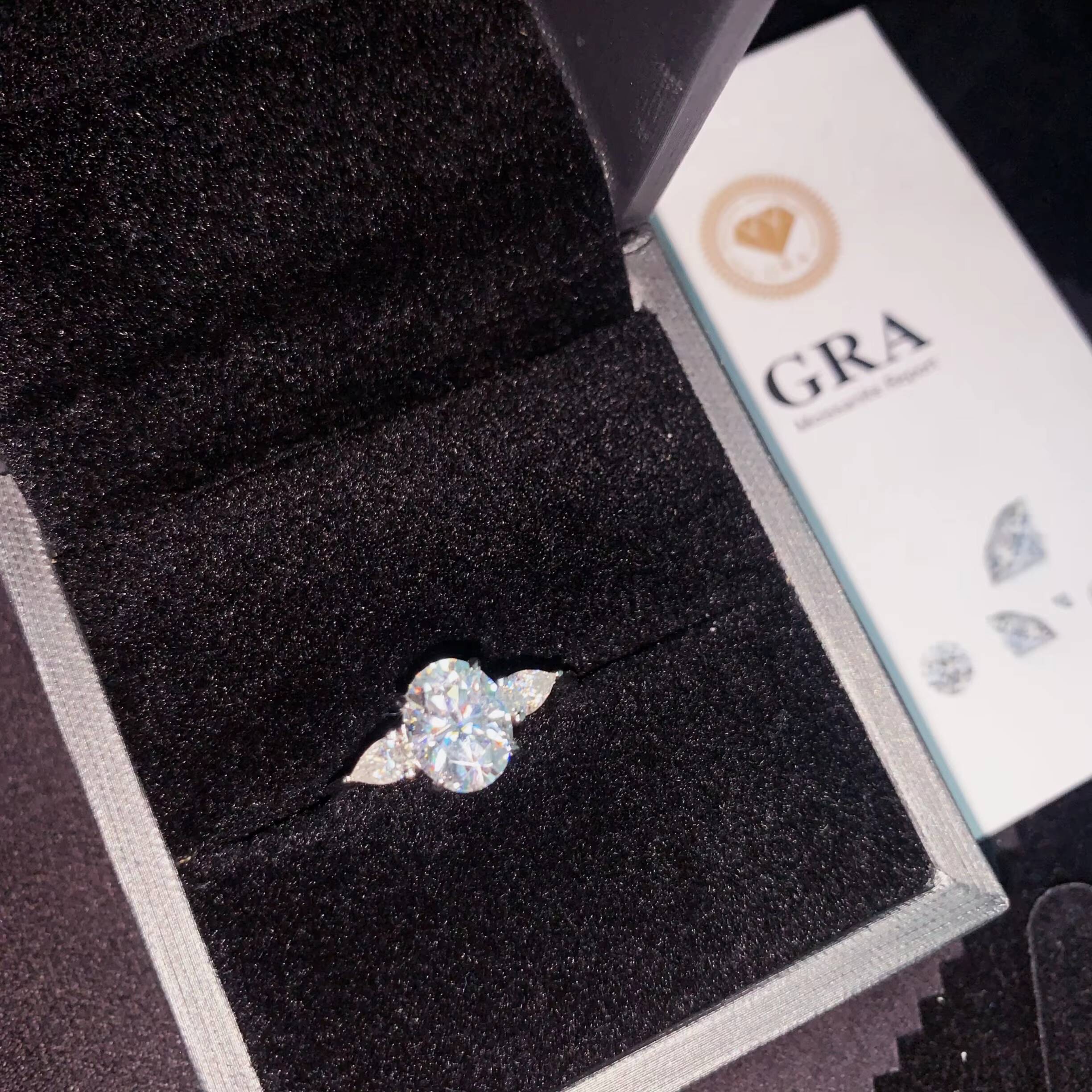 Classic Basic Timeless Oval Cut VVS Moissanite Ring Luxury Custom Moissanite Engagement Ring Half Eternity Ring