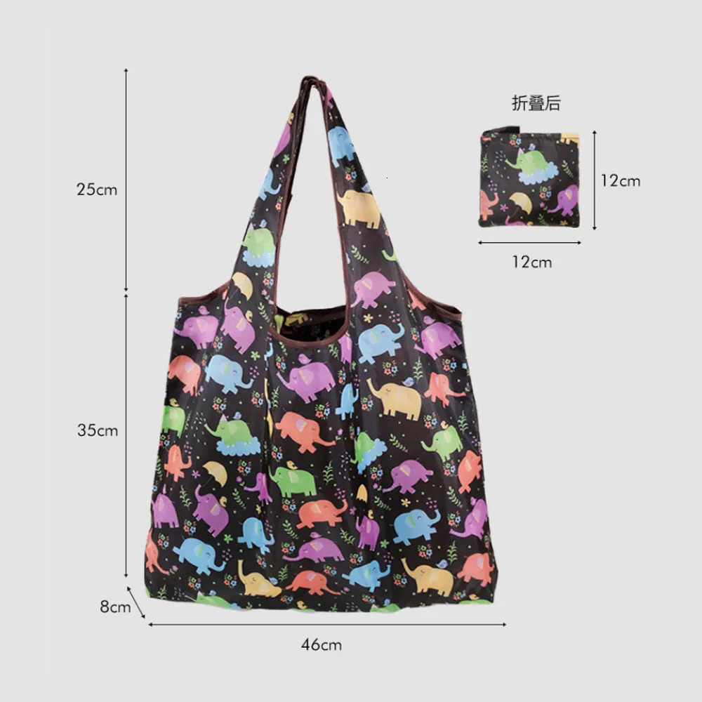 Big EcoFriendly Folding Shopping Bag Reusable Portable Shoulder Handbag Travel Grocery Fashion Pocket Tote Heavy Storage Bags 251029