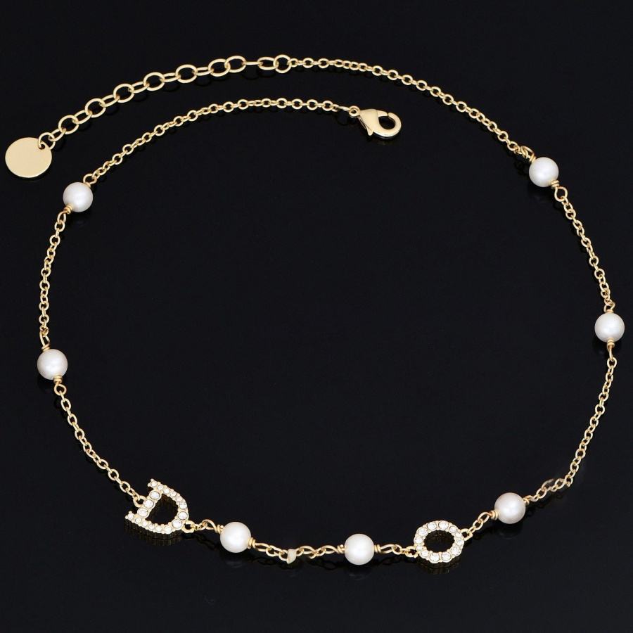 High Version Diamond pearl necklace letter Designer Jewelry set for women Luxury Gift Stainless 18K Gold Plated Lady Choker High Quality party necklac C3Hz#