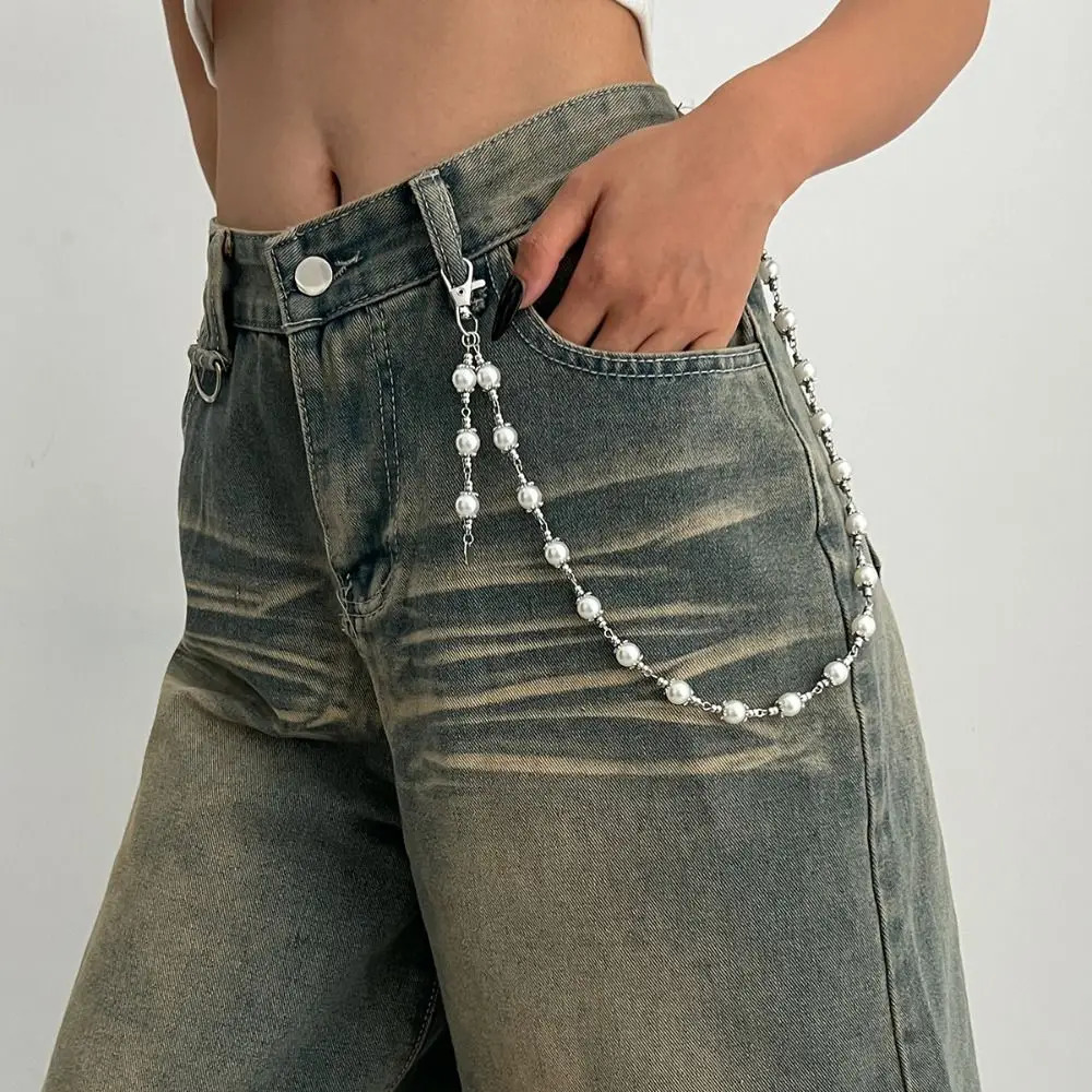Retro Tassel Pearl Waist Chain Gothic Zinc Alloy Tassel Jeans Chain Multilayer Beads Pants Chain Steet 251021