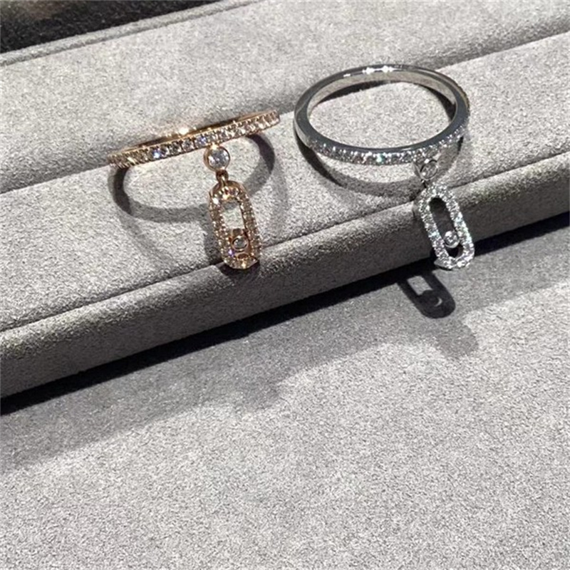 High Quality Sliding Diamond Ring women designer rings full diamond Elegant ring starry Stainless alloy Designer Jewelry for party wedding band rings