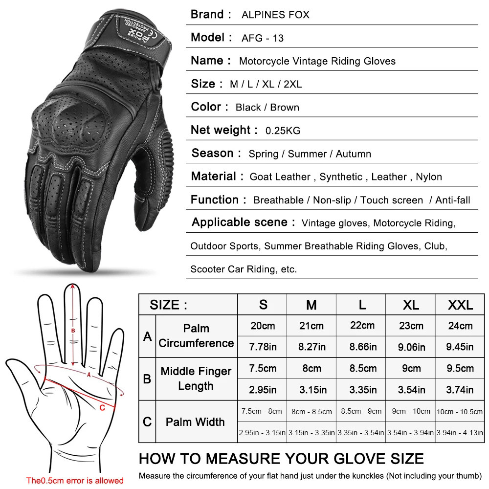 Brown Vintage Leather Motorcycle Gloves Men CE Certification Motorbike Riding Touch Screen Motocross Moto Racing Biker Glove XXL 251013