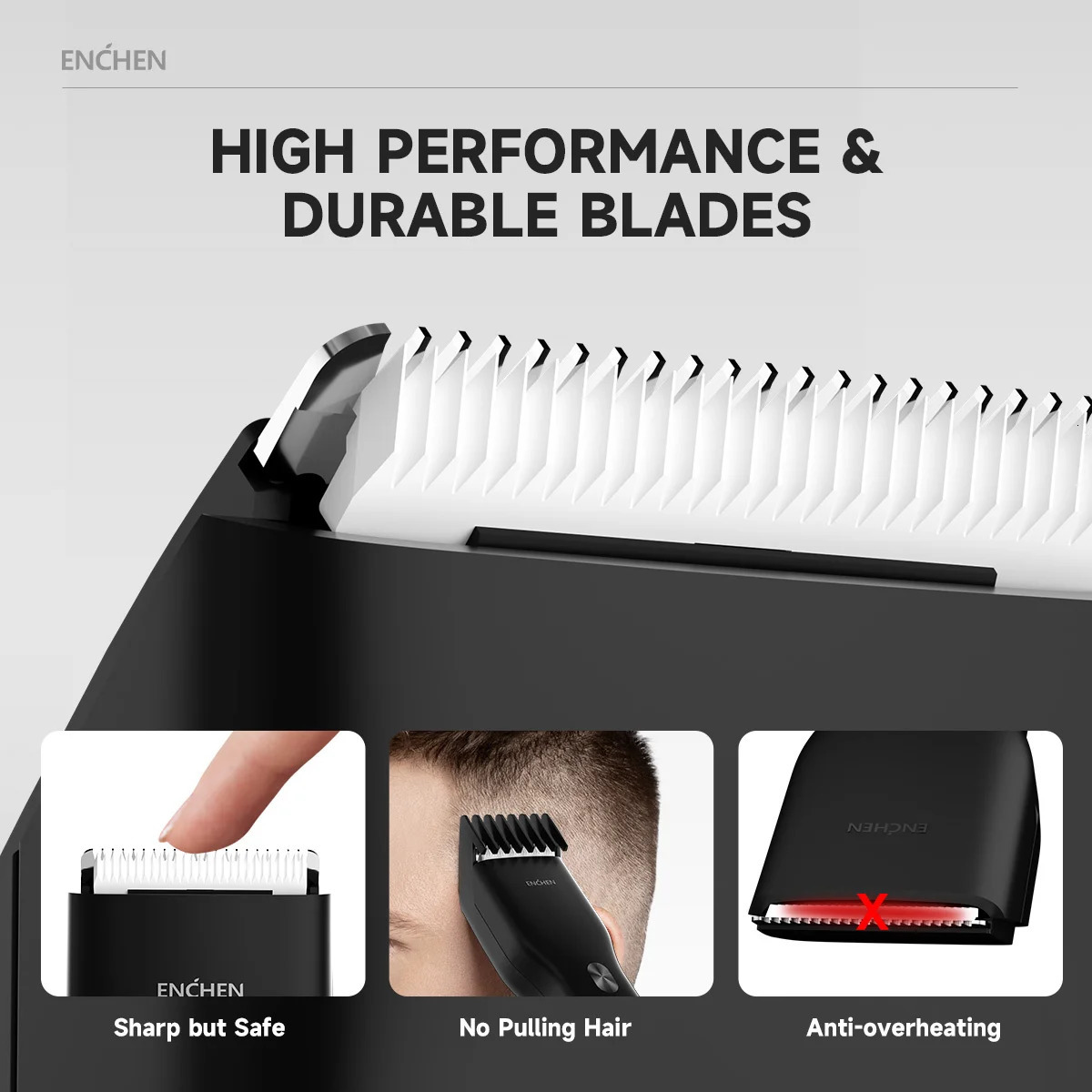 ENCHEN BoostB Hair Trimmer For Men Kids Cordless USB Rechargeable Electric Hair Clipper Cutter Machine With Adjustable Comb 251029